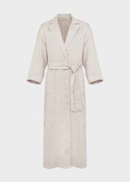 Maeve Linen Wrap Trench Coat, Neutral, hi-res