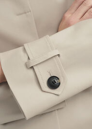 Frida Shower Resistant Short Trench Coat, Buff Grey, hi-res