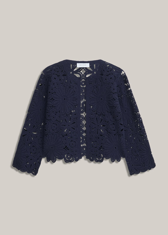 Syon Cotton Crochet Knitted Jacket