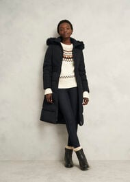 Petite Amalie Puffer Coat, Black, hi-res