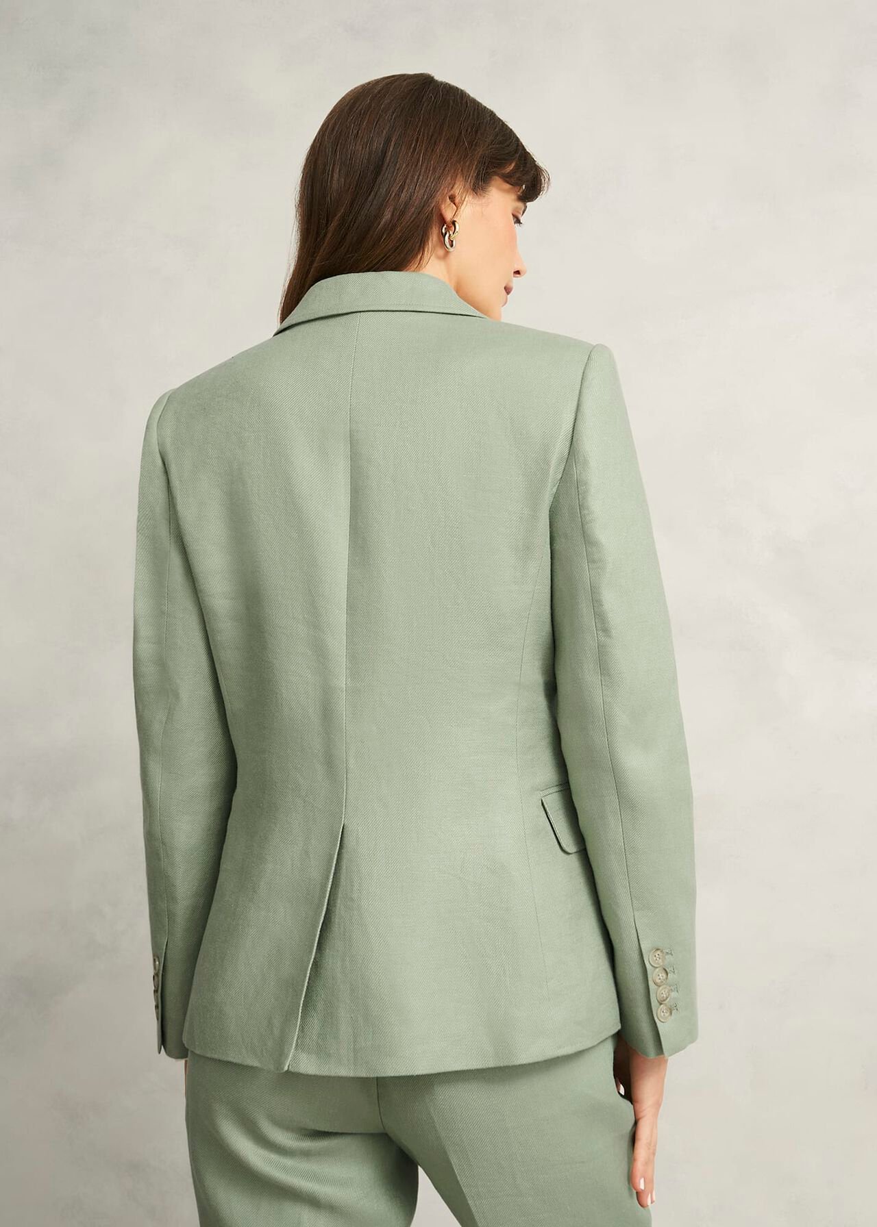 Marietta Linen Jacket, Sage Green, hi-res