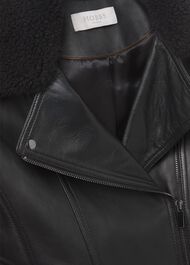 Lois Leather Jacket, Black, hi-res