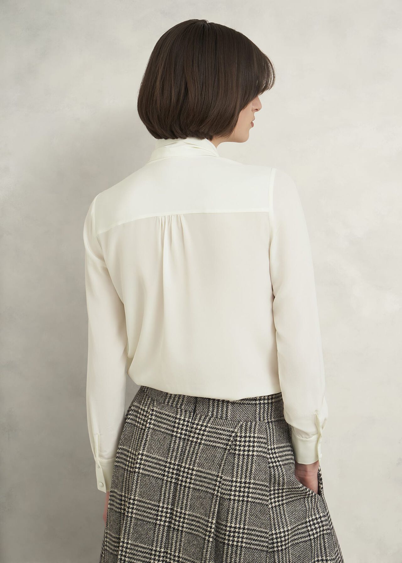 Mimi Silk Blouse, Ivory, hi-res