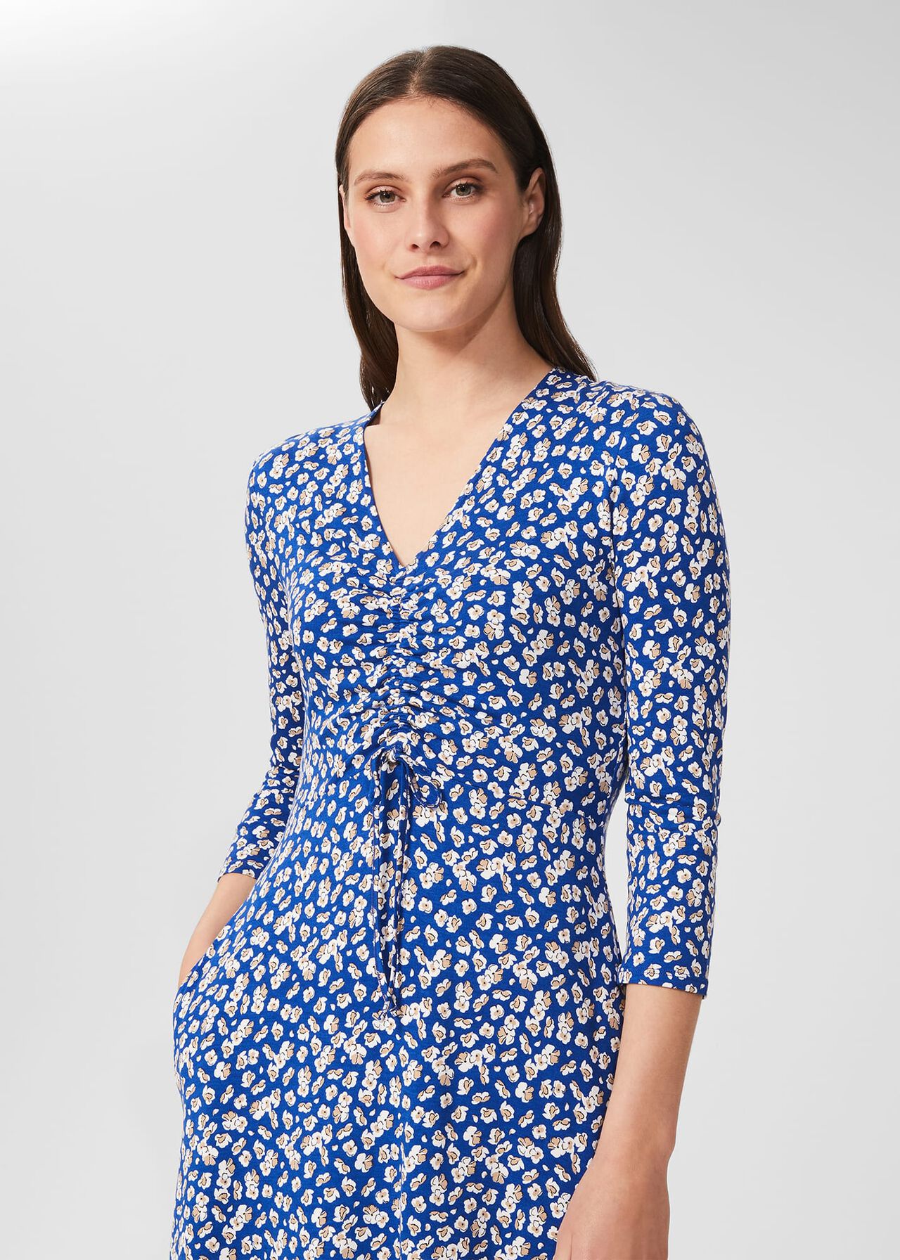 Simmy Floral Jersey Dress, Blue Multi, hi-res