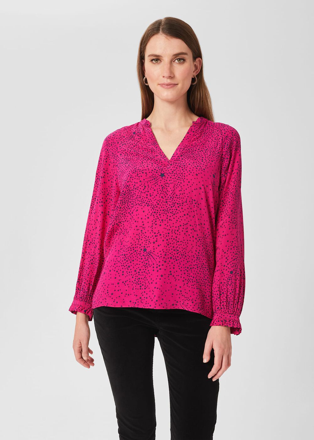 Hana Blouse, Pink Blck, hi-res