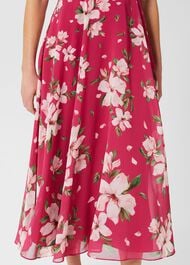 Carly Floral Midi Dress, Pink Multi, hi-res