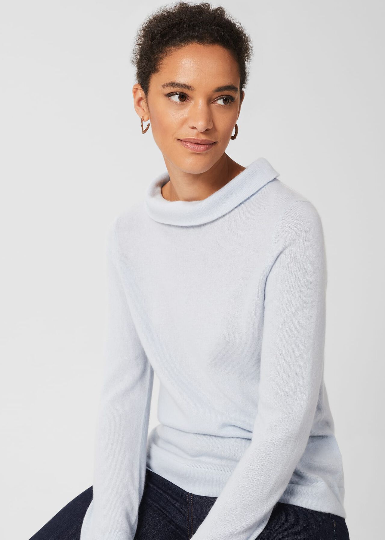 Audrey Wool Cashmere Sweater, Pale Blue, hi-res