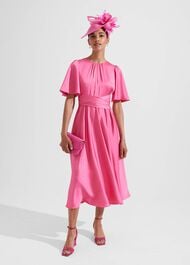 Orelia Fit And Flare Dress, Party Pink, hi-res