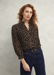 Tatiana Blouse, Camel Multi, hi-res