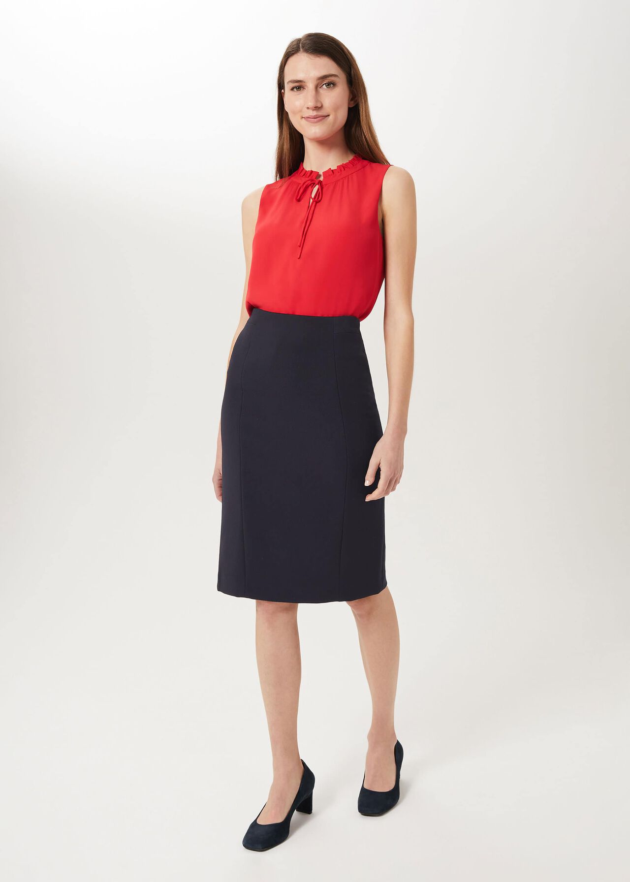 Leila Pencil Skirt, Navy, hi-res