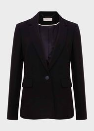 Mel Longline Jacket, Black, hi-res