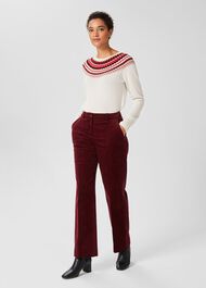 Kassandra Cord Trousers, Dark Red, hi-res