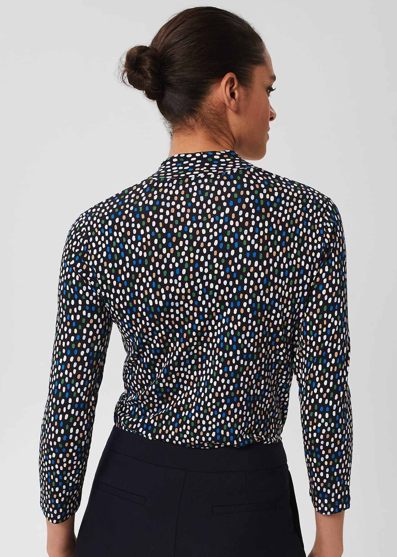 Aimee Printed Top, Navy Multi, hi-res