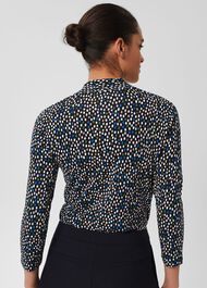 Aimee Printed Top, Navy Multi, hi-res