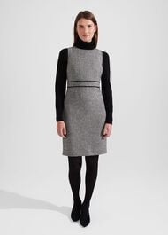 Elle Wool Dress, Black White, hi-res
