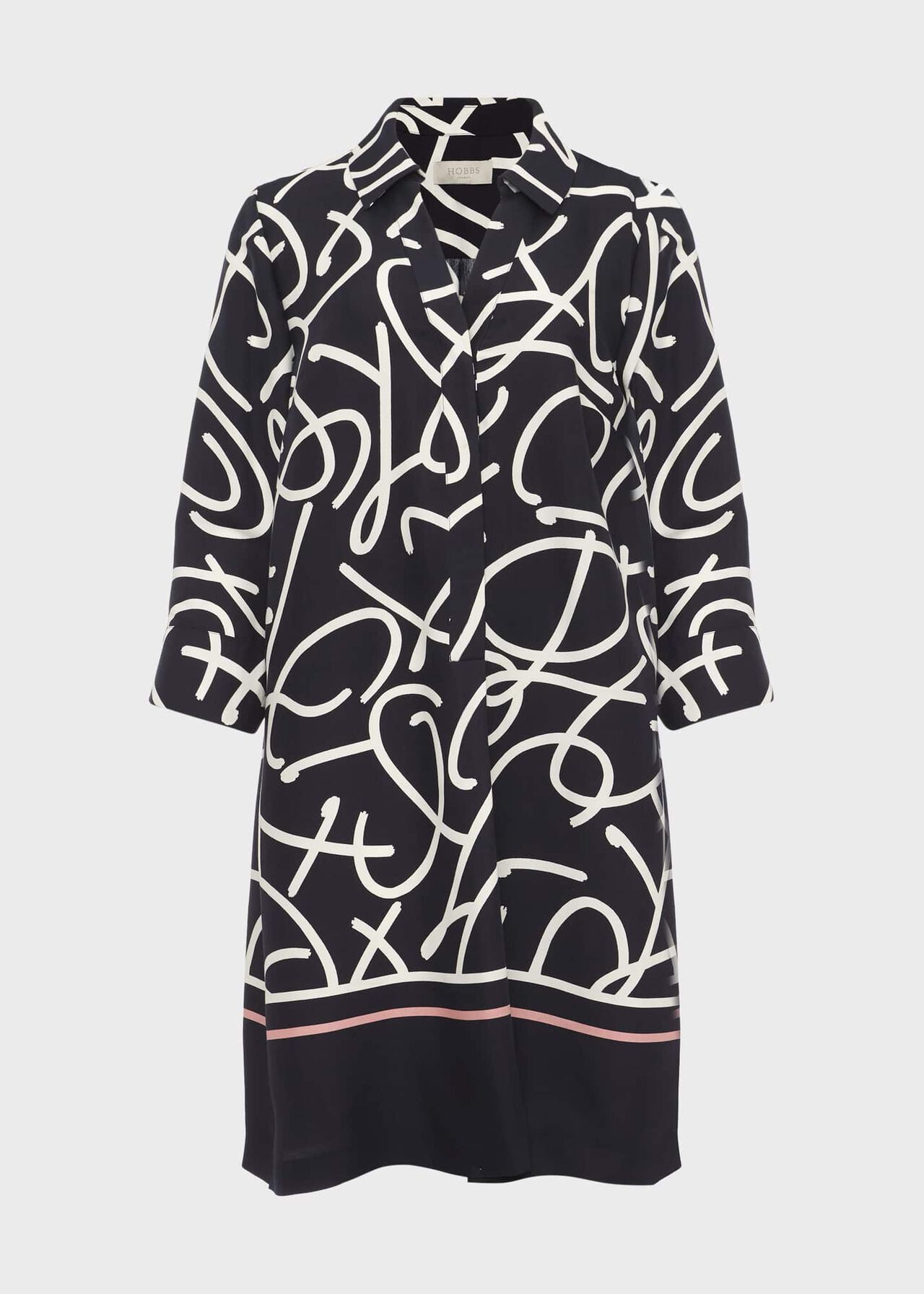 Marina Tunic Dress, Navy Ivory, hi-res