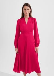 Petite Ivanna Fit And Flare Dress, Jam Pink, hi-res