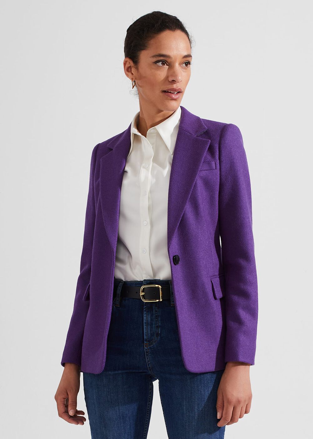 Petite Jess Wool Jacket, Indigo Purple, hi-res