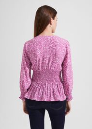 Samira Floral Blouse, Violet Ivory, hi-res
