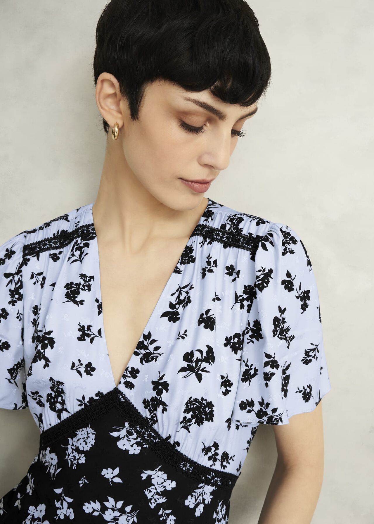 Arlington Tea Dress, Black Blue, hi-res