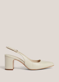 Lily Leather Slingback, Warm Ivory, hi-res