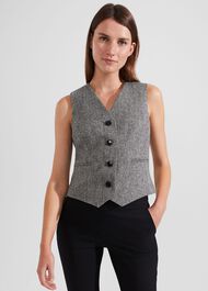 Elle Waistcoat, Black White, hi-res