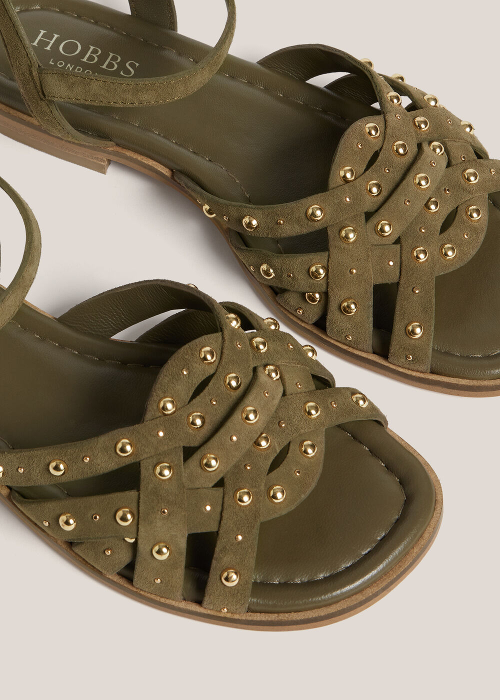 Emerson Suede Sandals, Dark Olive, hi-res