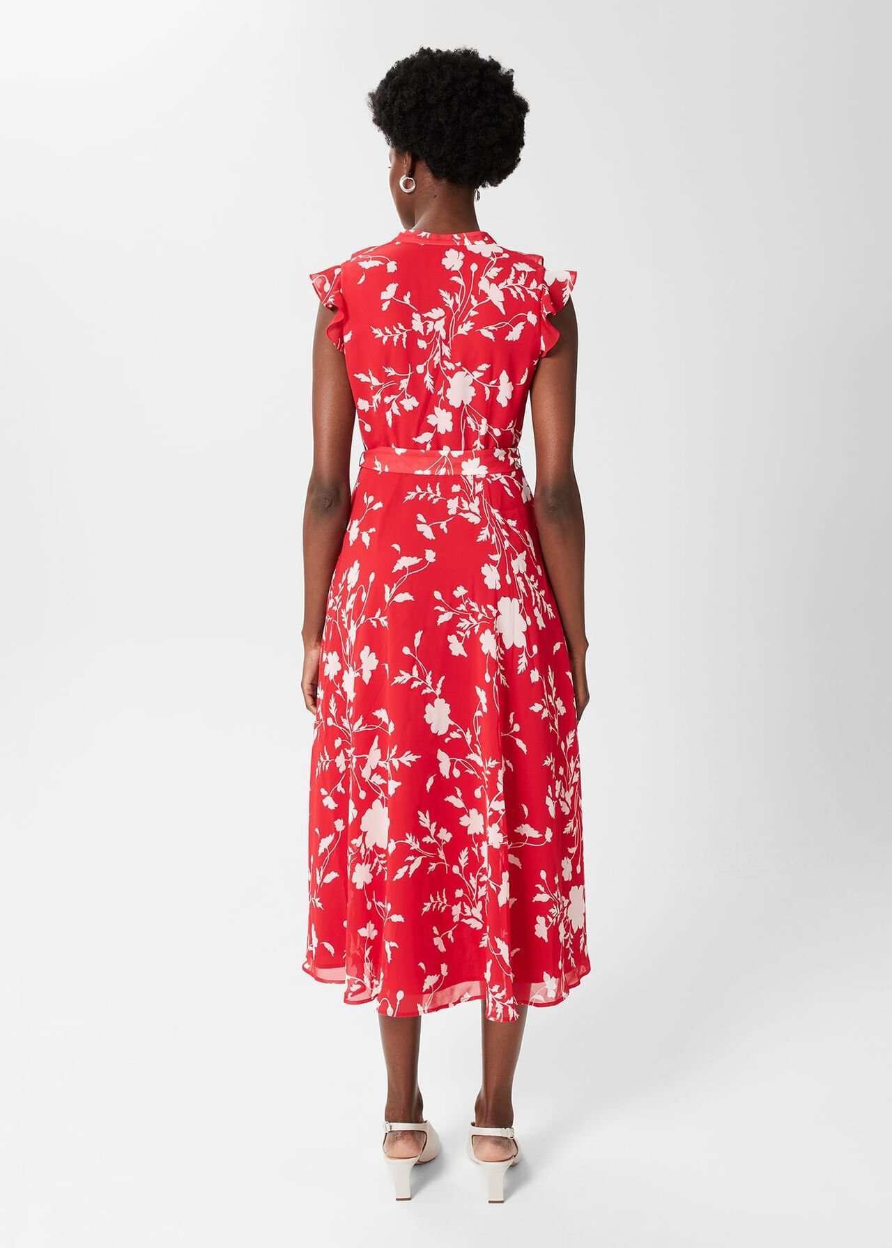 Georgiana Floral Dress, Red Ivory, hi-res