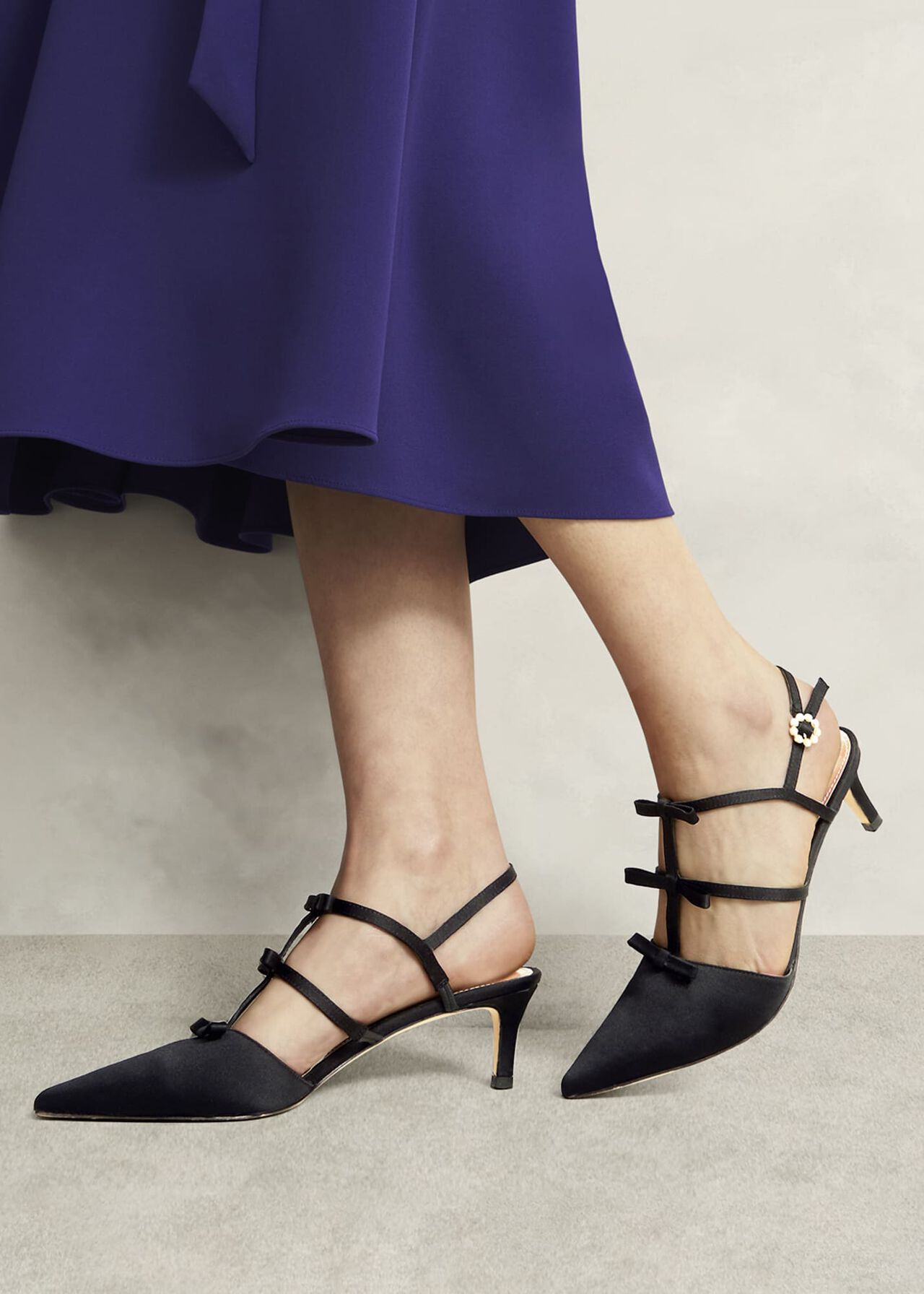 Gosford Satin Heels, Black, hi-res