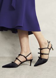 Gosford Satin Heels, Black, hi-res