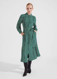 Emberly Shirt Dress, Green Multi, hi-res