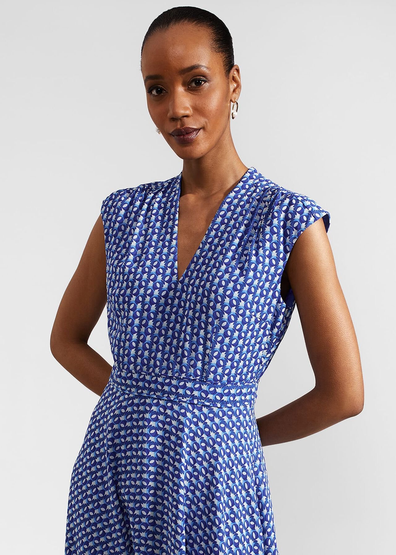 Hailey Midi Dress, Blue Multi, hi-res