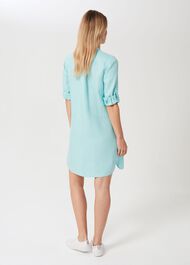 Milla Linen Blend Tunic Dress, Aqua, hi-res