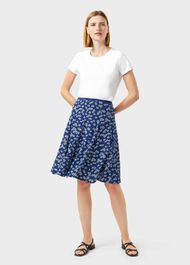 Inez Floral Skirt, French Blue Iv, hi-res