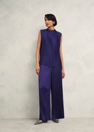 Orla Pleated Blouse, Rich Blue, hi-res