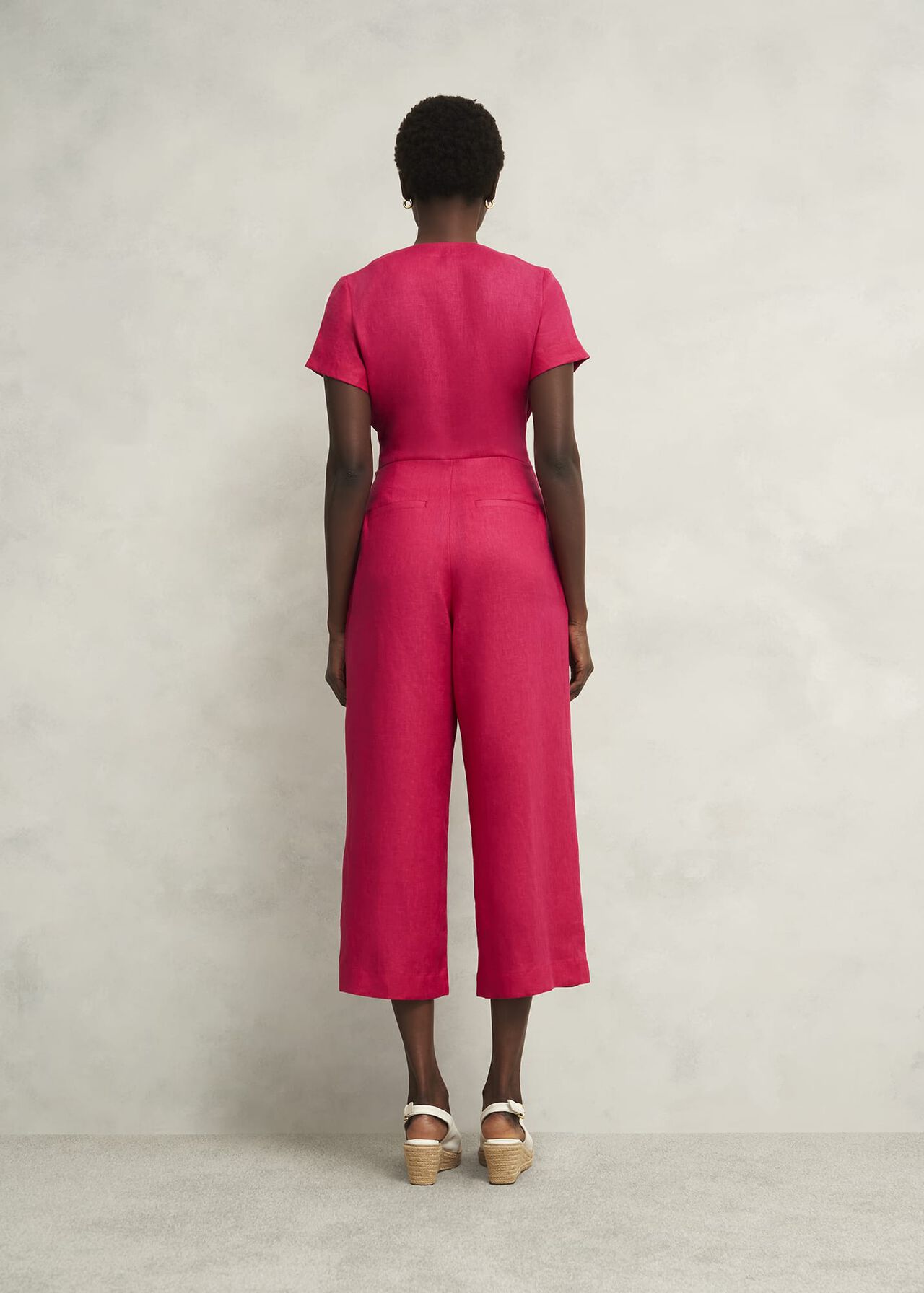 Petite Aliya Linen Jumpsuit, Zinnia Pink, hi-res