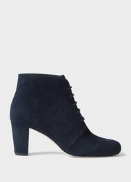 Patricia Suede Ankle Boots, Navy, hi-res