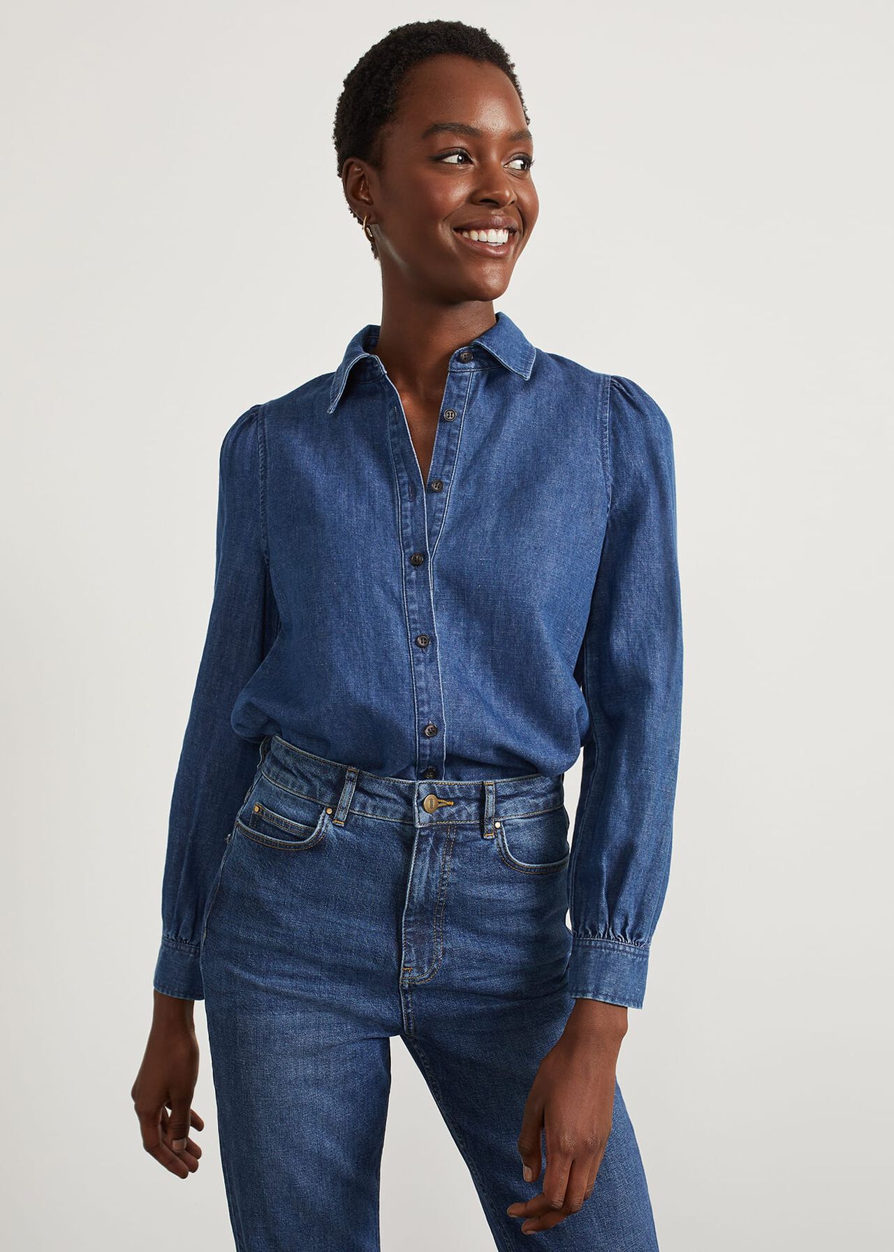 Wetherby Denim Top, Mid Wash, hi-res