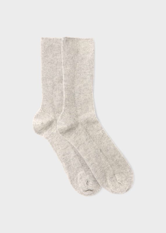 75% Cashmere Rib Sock in Black main image 1