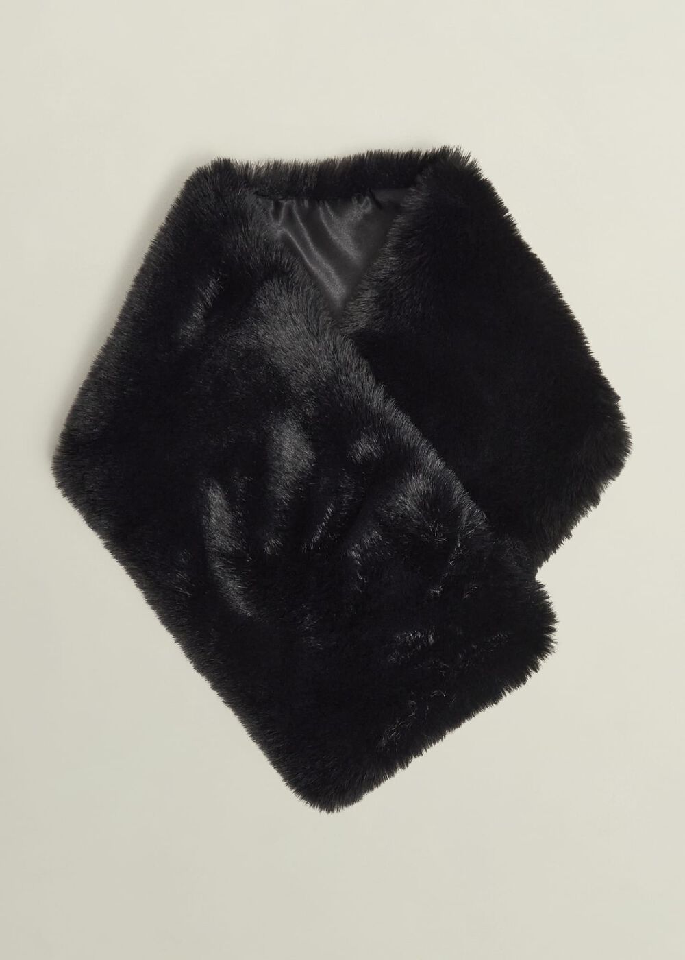 Christie Fur Scarf, Black, hi-res