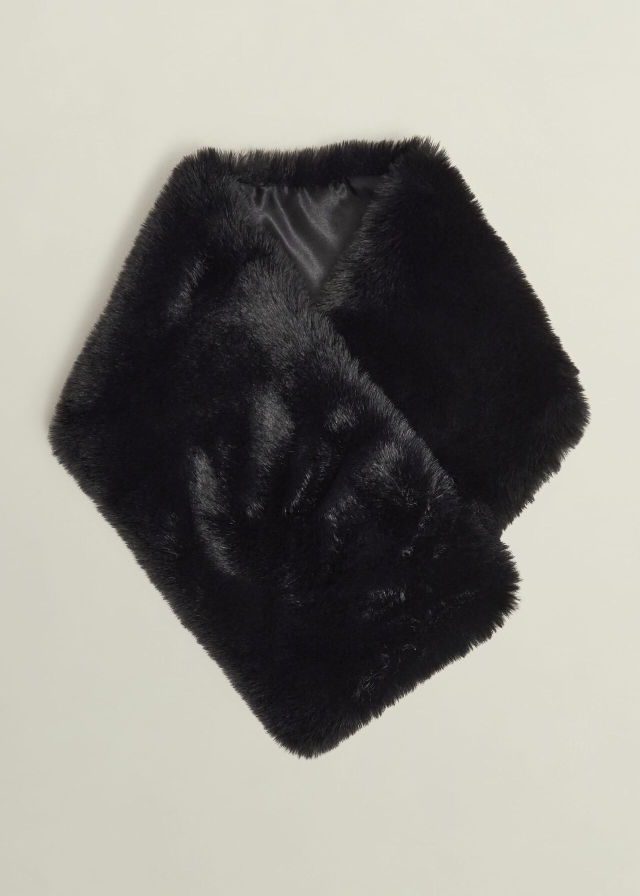 Christie Fur Scarf, Black, hi-res
