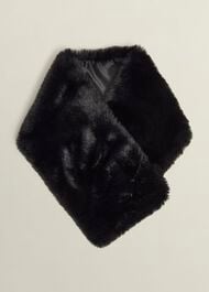 Christie Fur Scarf, Black, hi-res
