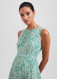 Blythe Pleated Midi Dress, Green Multi, hi-res