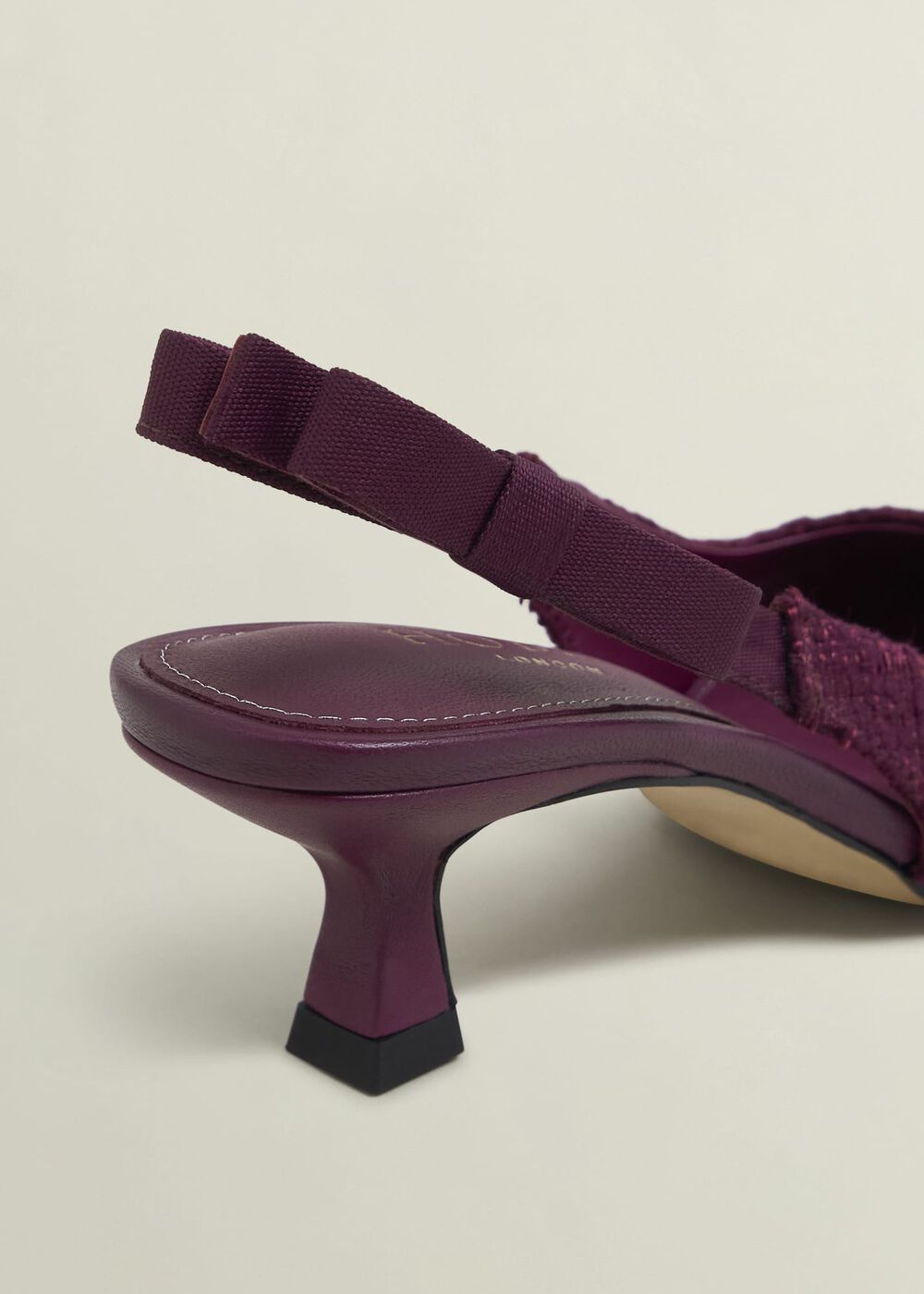 Safia Tweed Slingbacks, Warm Plum, hi-res