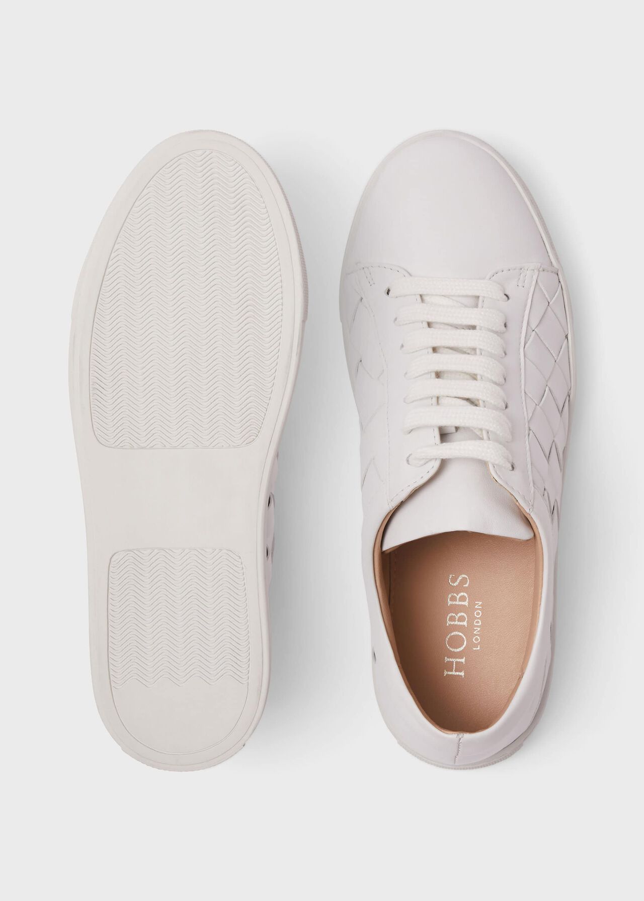 Yasmin Leather Trainers , White, hi-res