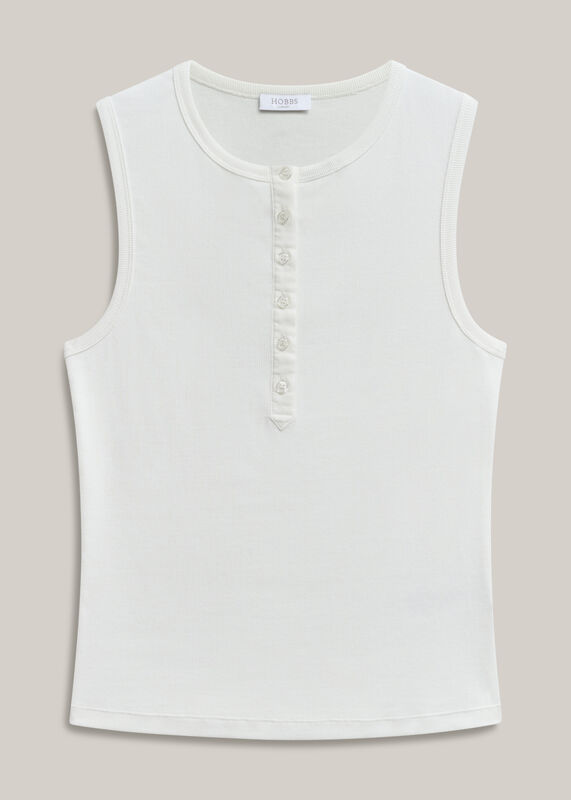 Gaia Ribbed Buttoned Vest Top