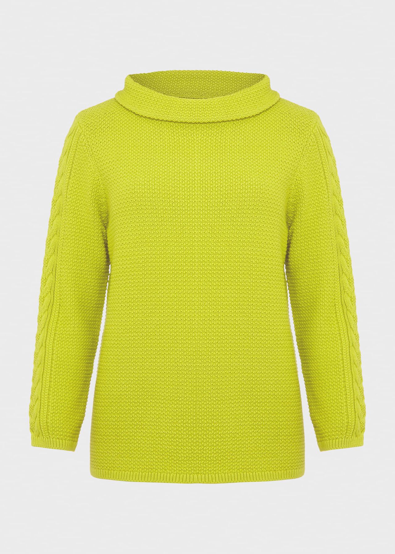 Camilla Cable Jumper, Lime, hi-res