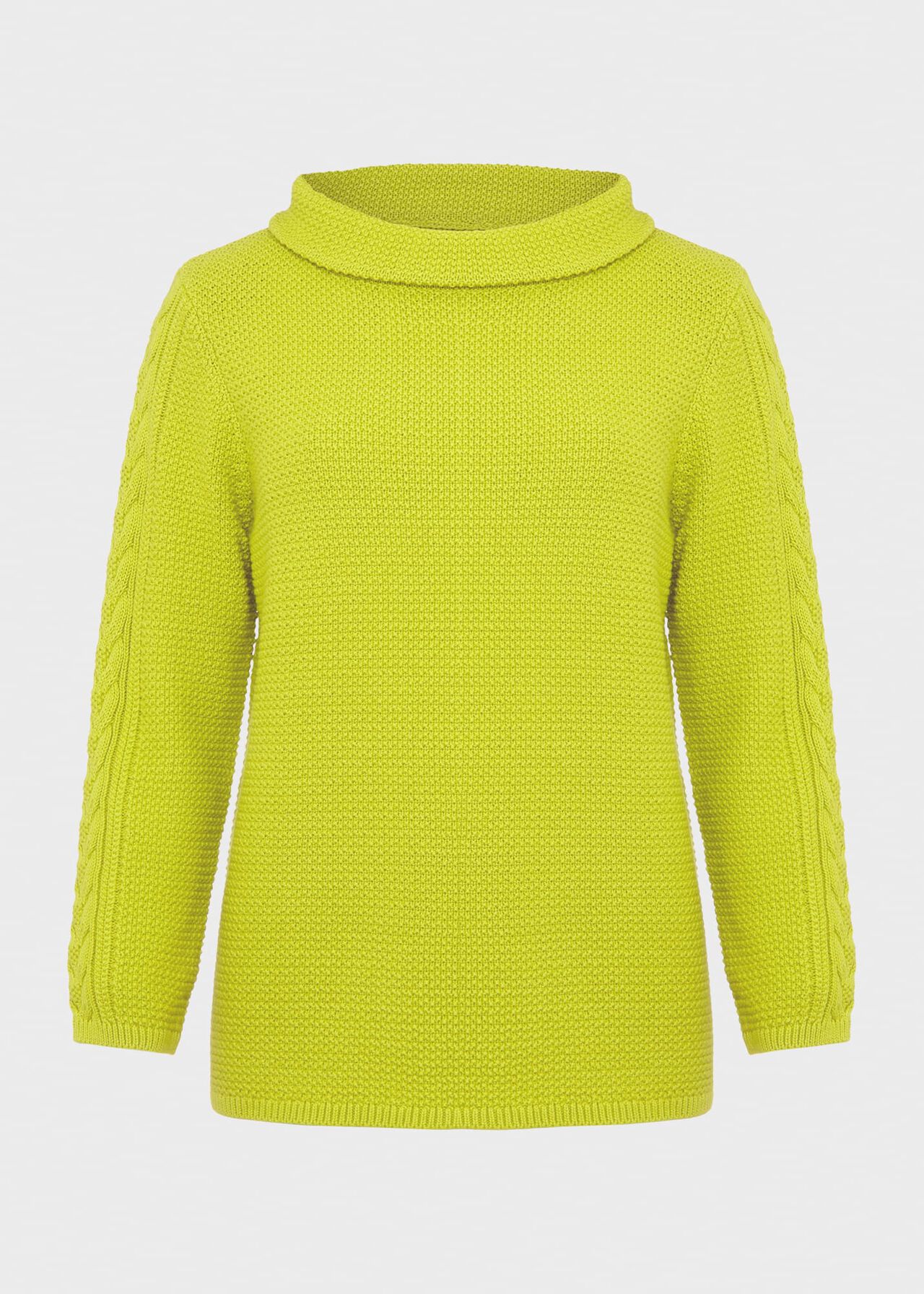 Camilla Cable Jumper, Lime, hi-res