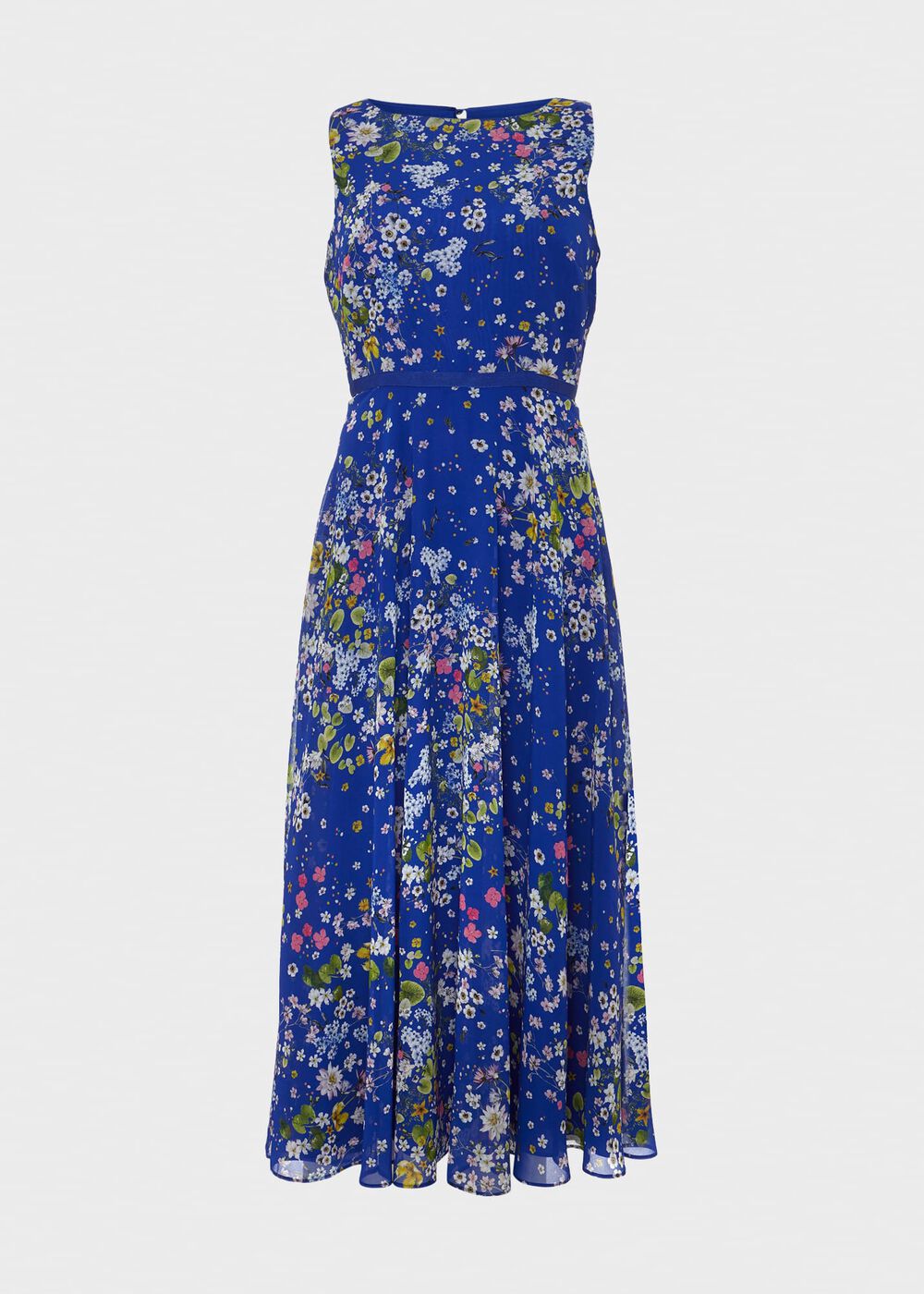 Carly Floral Fit And Flare Dress, Cobalt Multi, hi-res