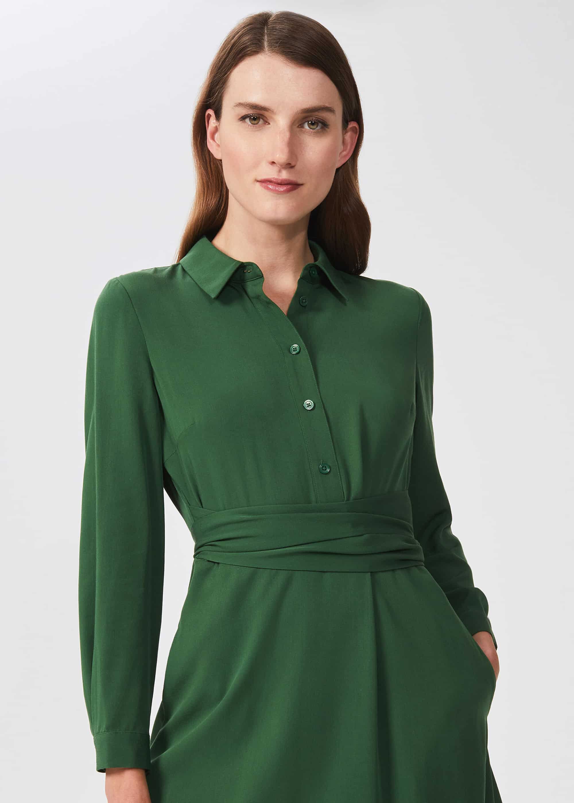 Hobbs alexa shift store dress forest green